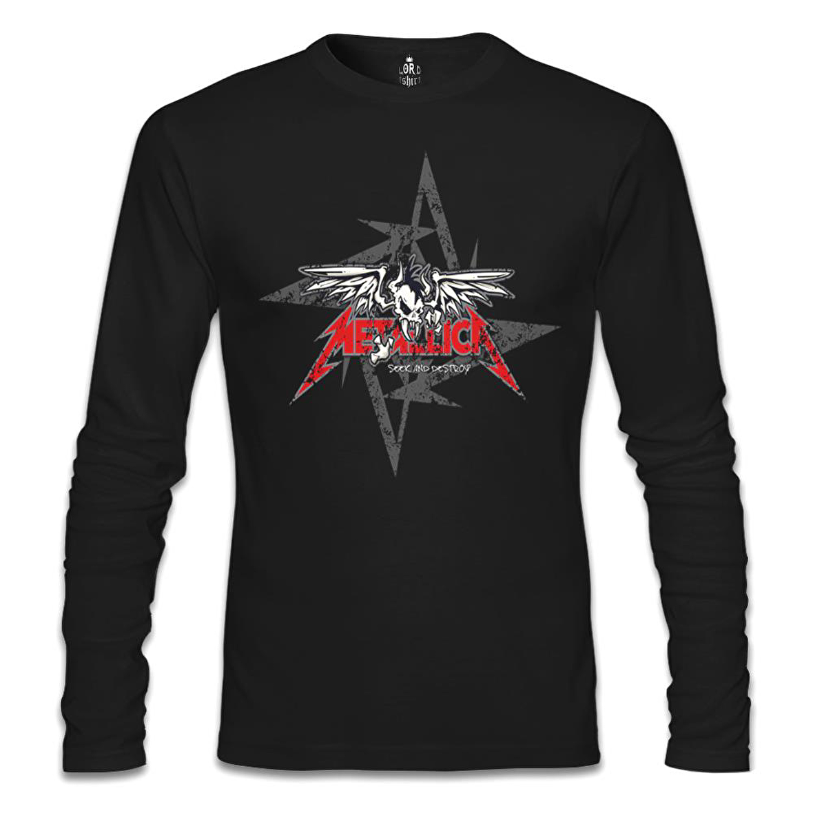 Metallica - Seek and Destroy Logo Siyah Erkek Sweatshirt