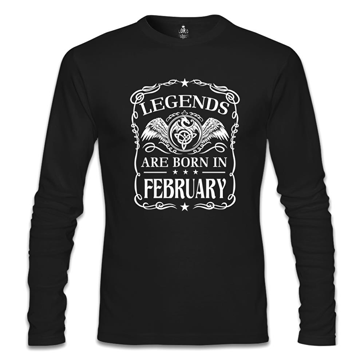 Burç - Born in February Crown Siyah Erkek Sweatshirt