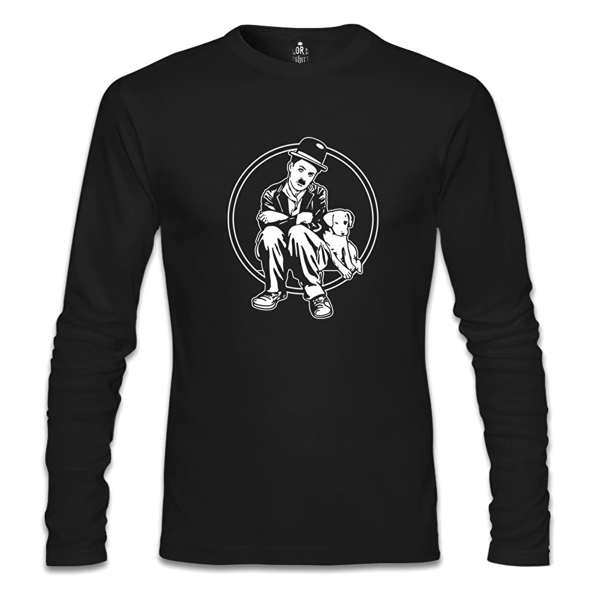 Charlie Chaplin - Köpeğin Hayatı Siyah Erkek Sweatshirt