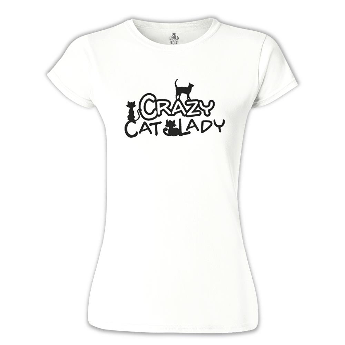 Cat Lady Beyaz Bayan Tshirt