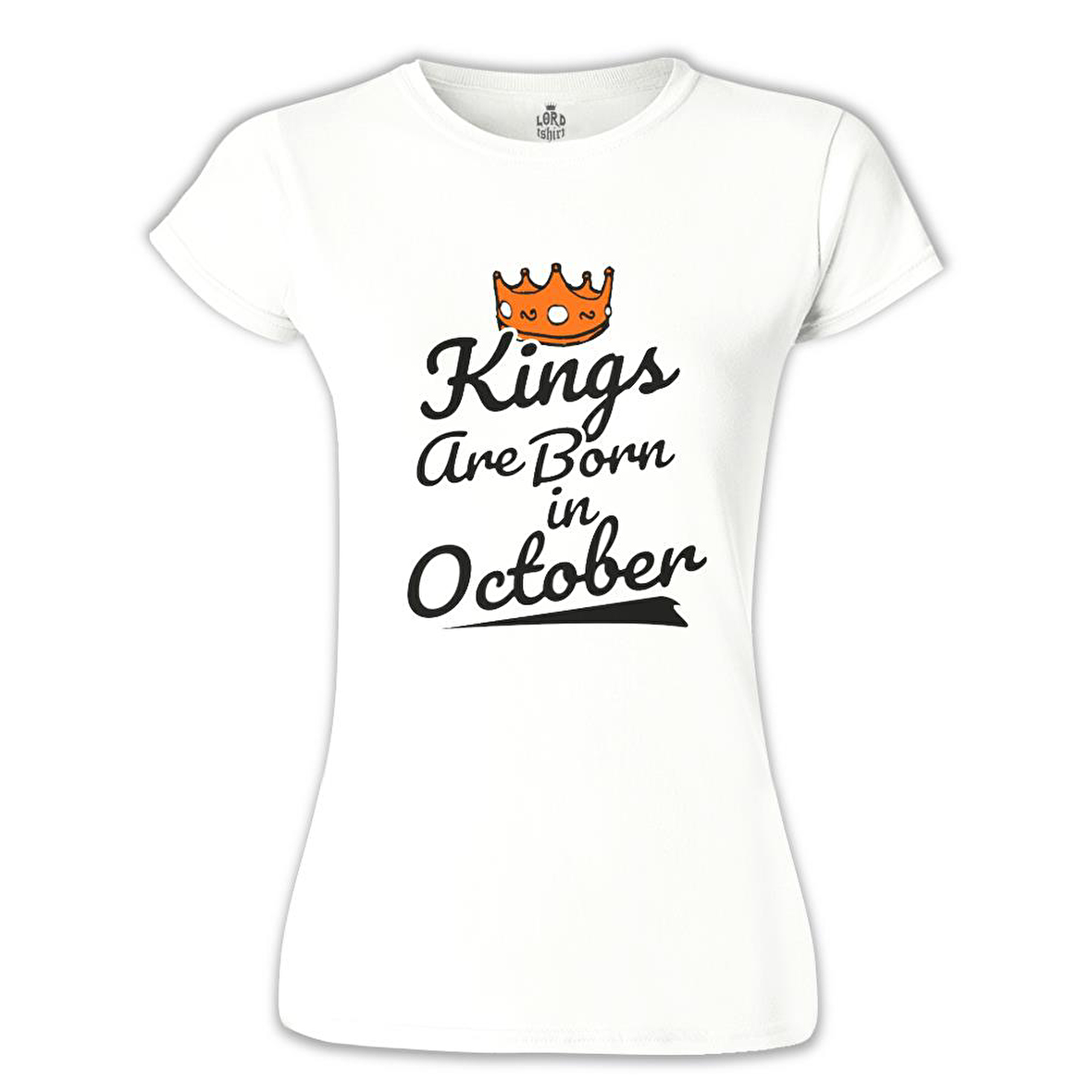 Kings Born on October - Crown Beyaz Bayan Tshirt