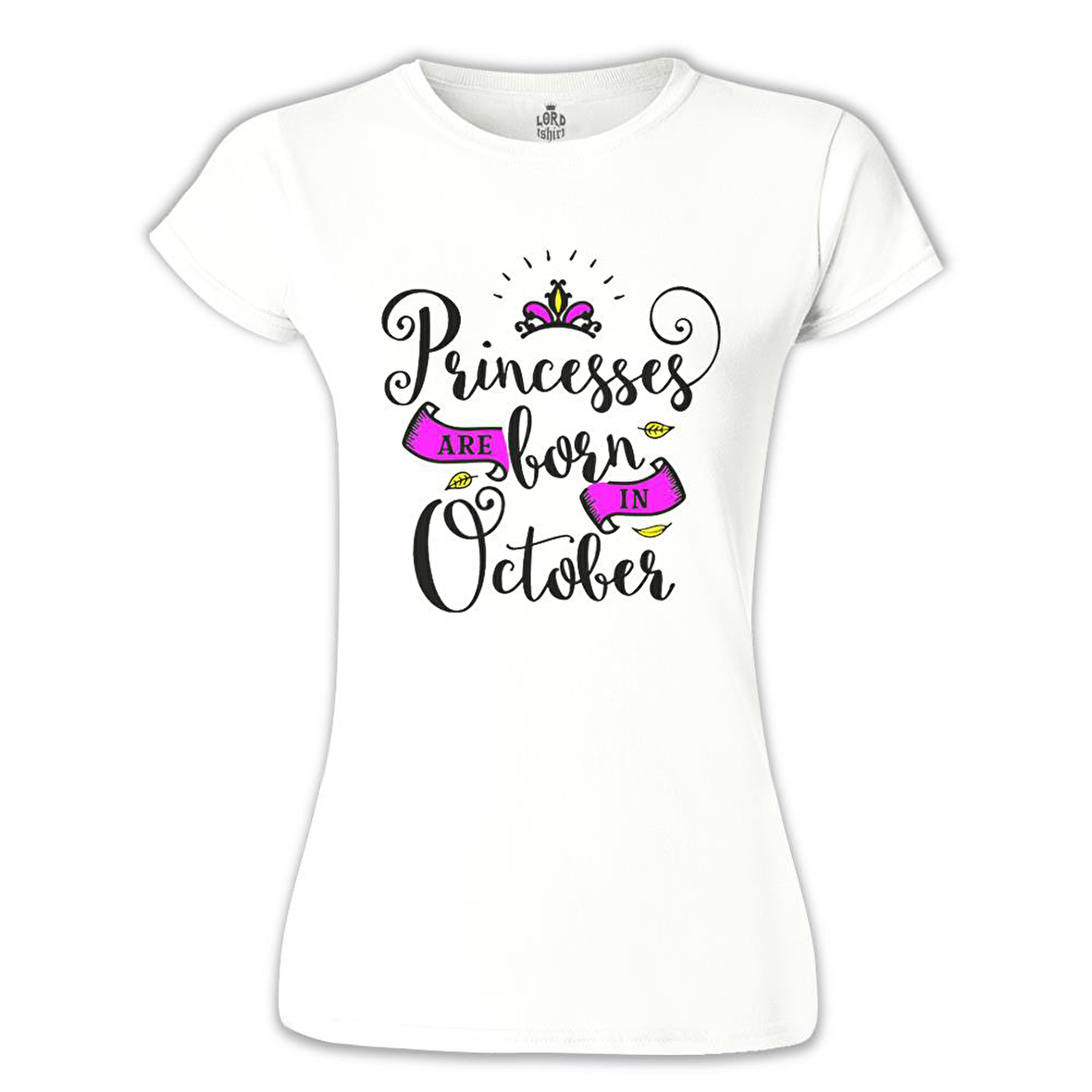 Princesses Born in October Beyaz Bayan Tshirt