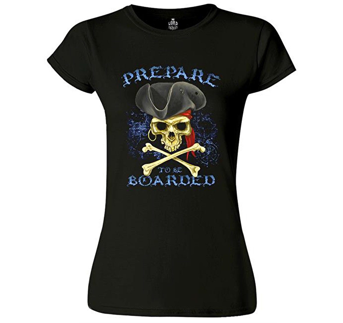 All Seas Pirate Kurukafa Siyah Bayan Tshirt