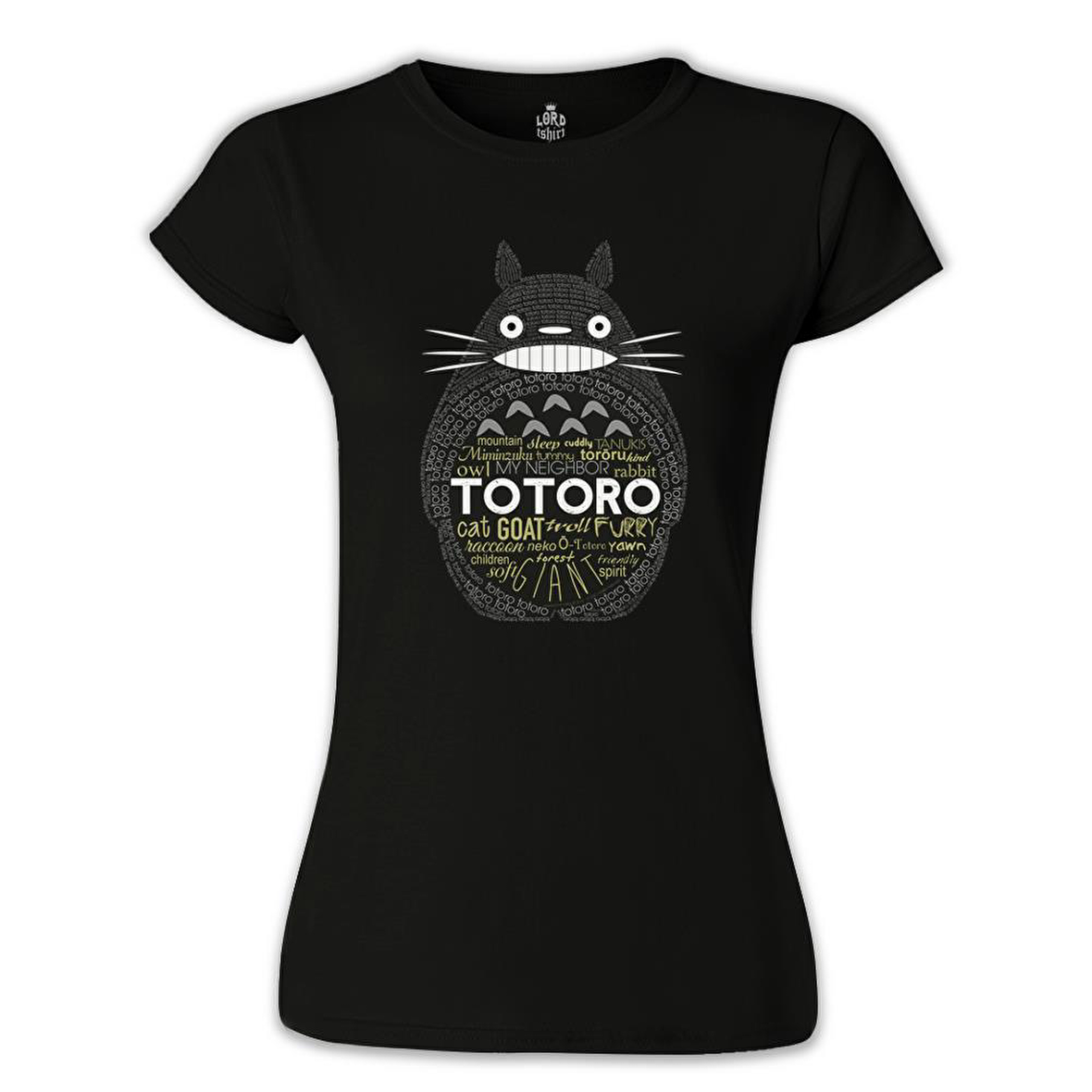 Totoro Siyah Bayan Tshirt