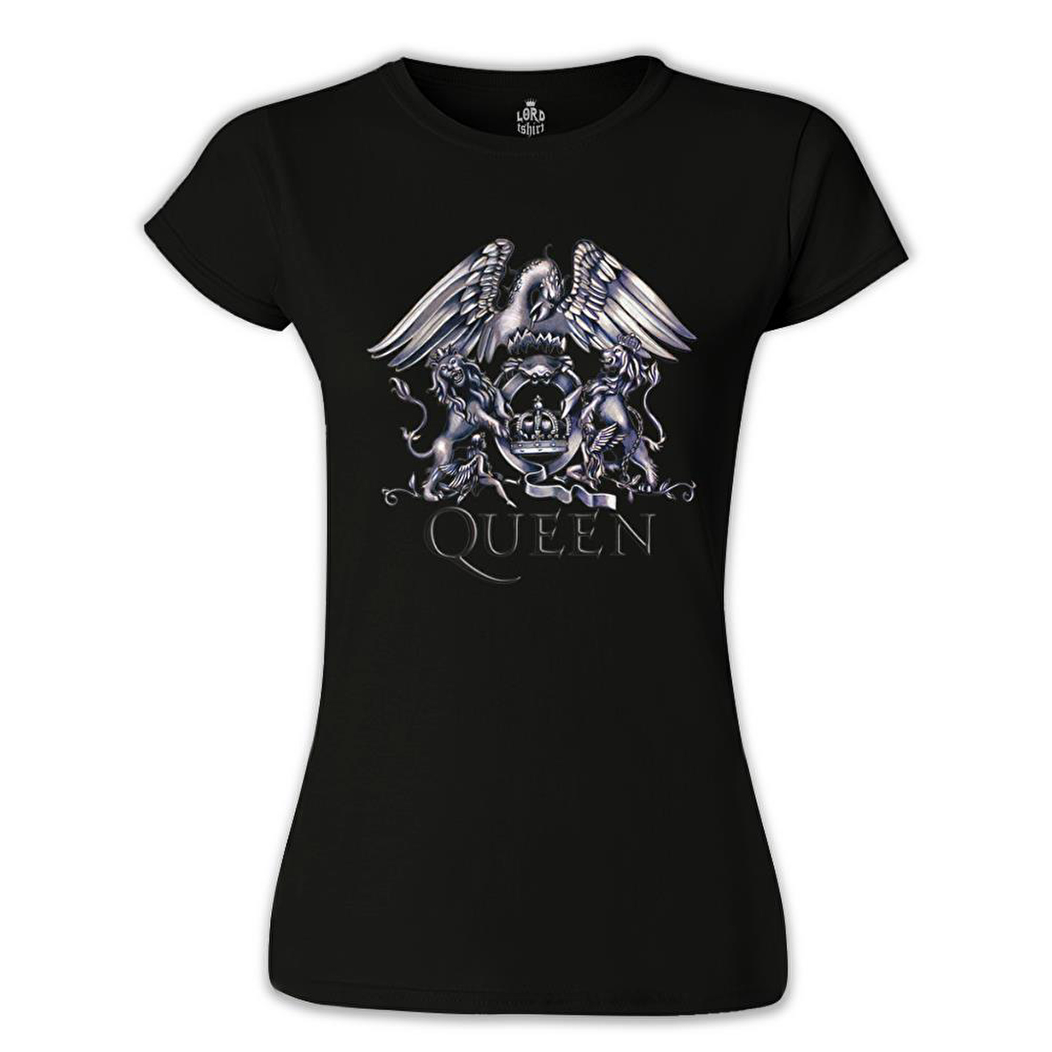 Queen Logo Siyah Bayan Tshirt