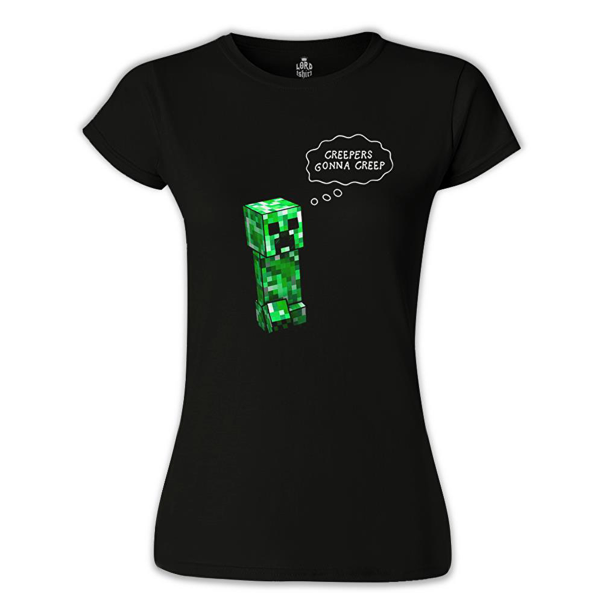 Minecraft - Creepers Gonna Creep Siyah Bayan Tshirt