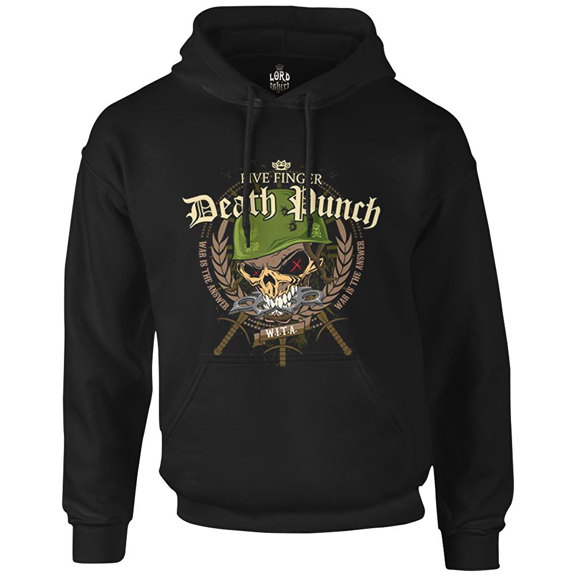Five Finger Death Punch Poster - Warhead Siyah Erkek Fermuarsız Kapşonlu