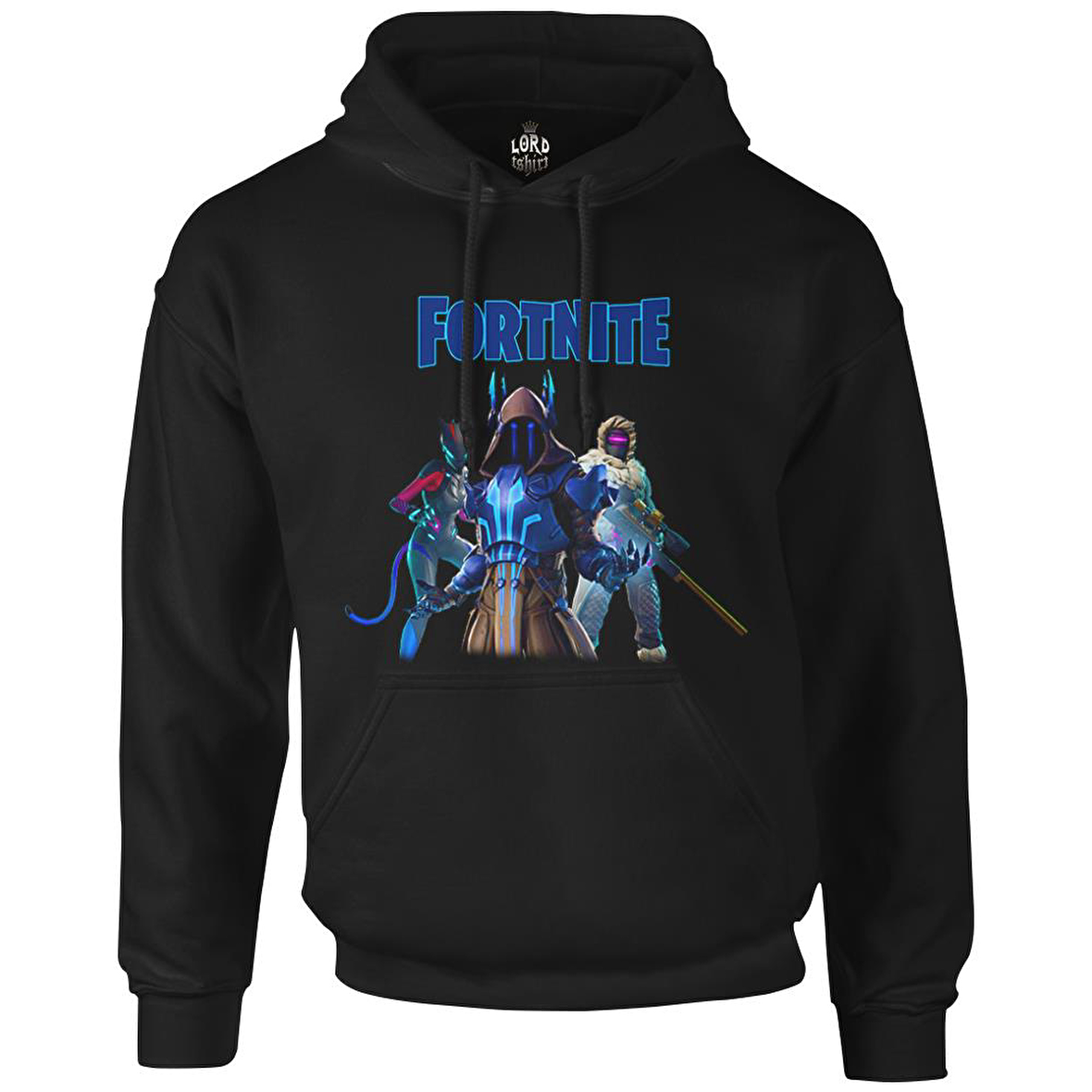 Fortnite - Ice King Siyah Erkek Fermuarsız Kapşonlu