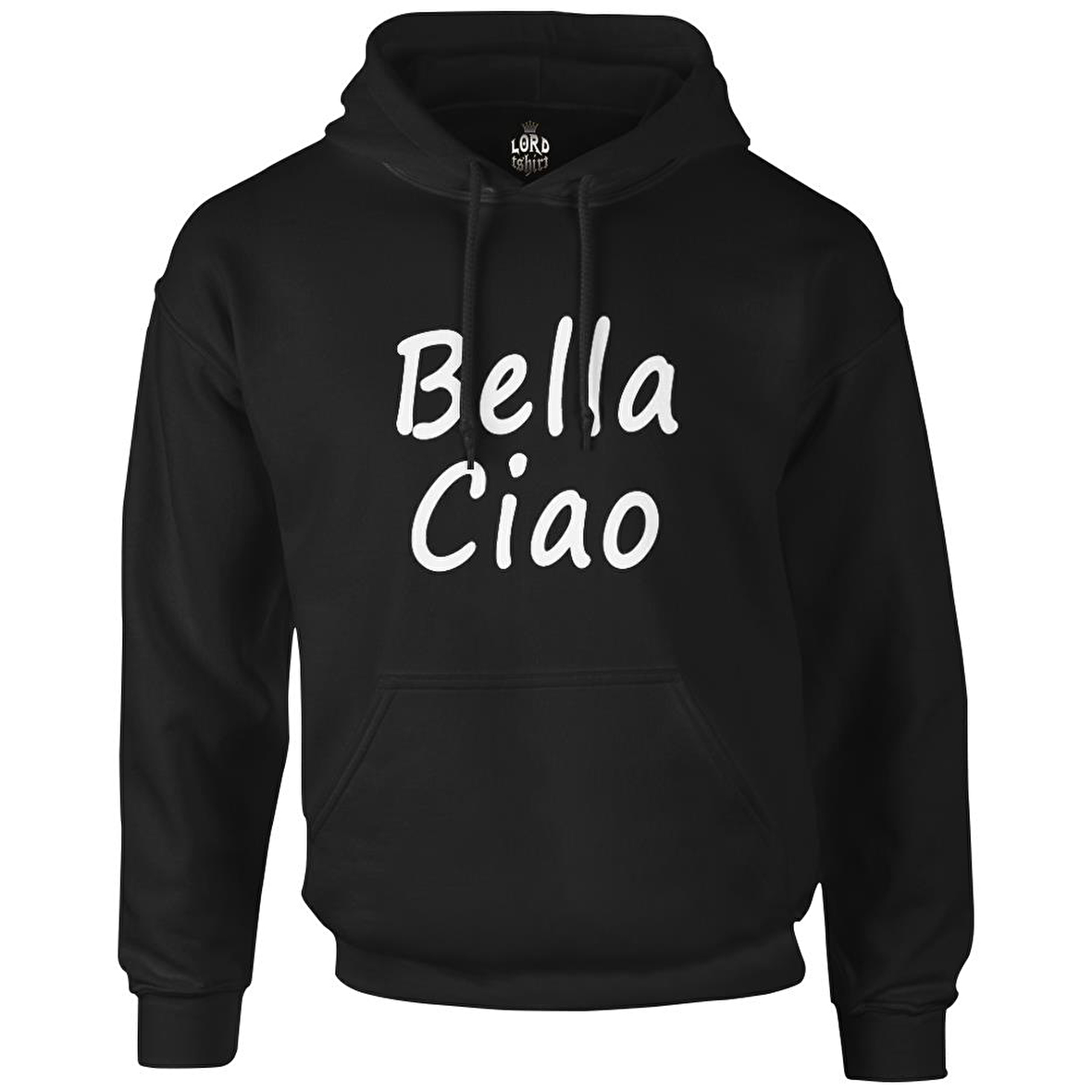 Casa de Papel - Bella Ciao Siyah Erkek Fermuarsız Kapşonlu