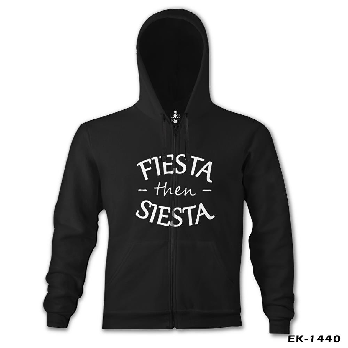 Siesta than Fiesta Siyah Erkek Fermuarsız Kapşonlu