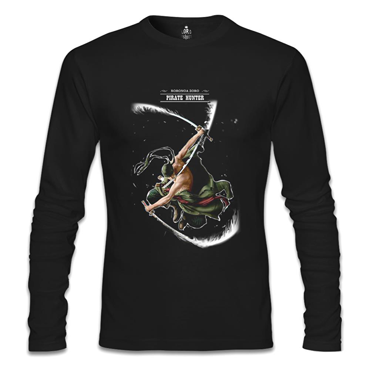 One Piece - Rononoa Hunter Siyah Erkek Sweatshirt