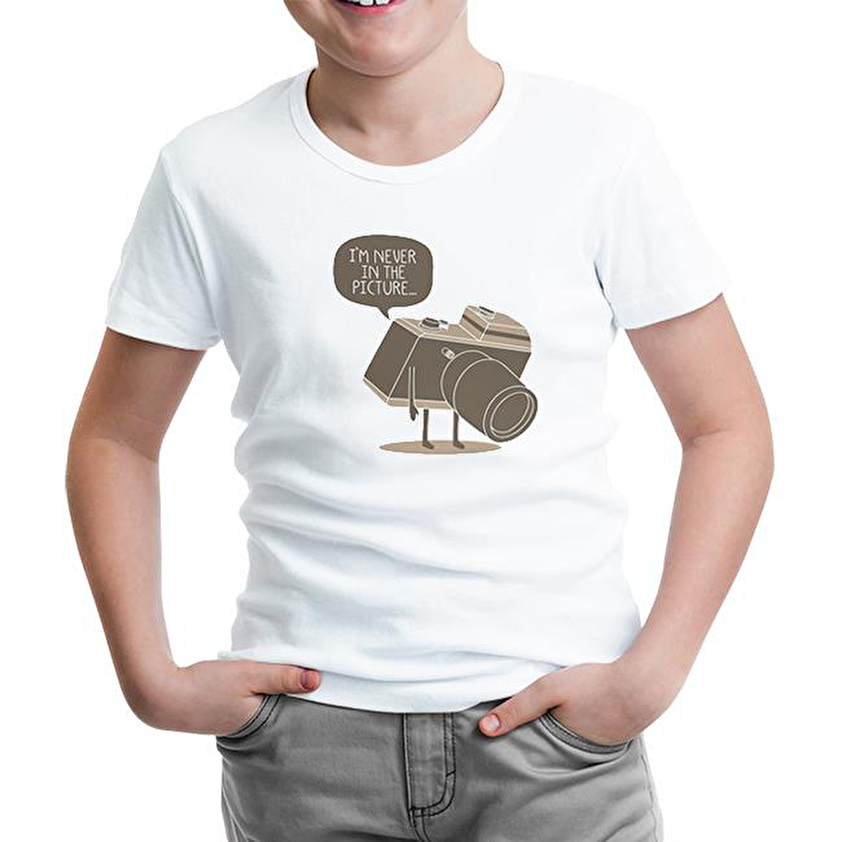 I'm Never In The Picture Beyaz Çocuk Tshirt