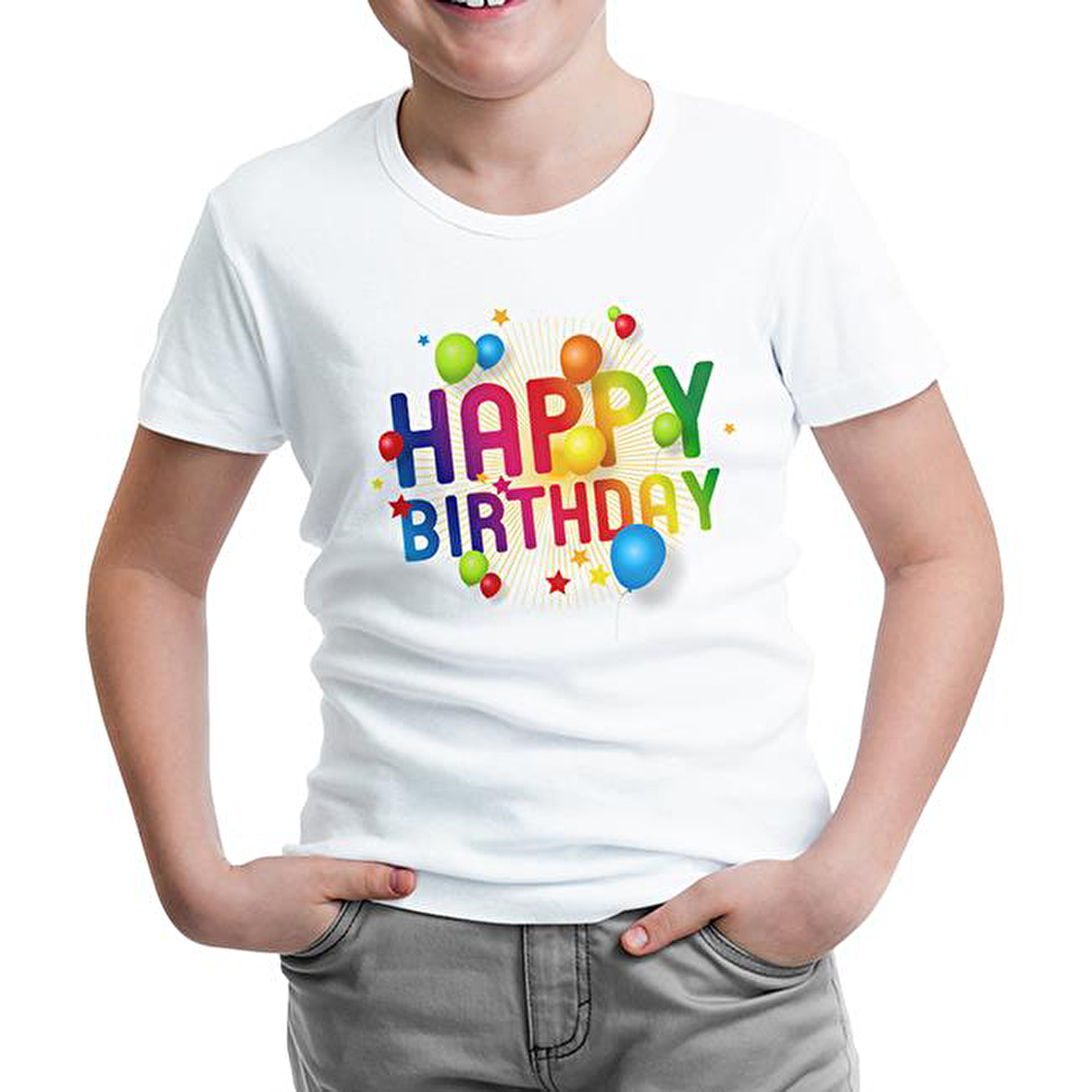 Happy Birthday Beyaz Çocuk Tshirt