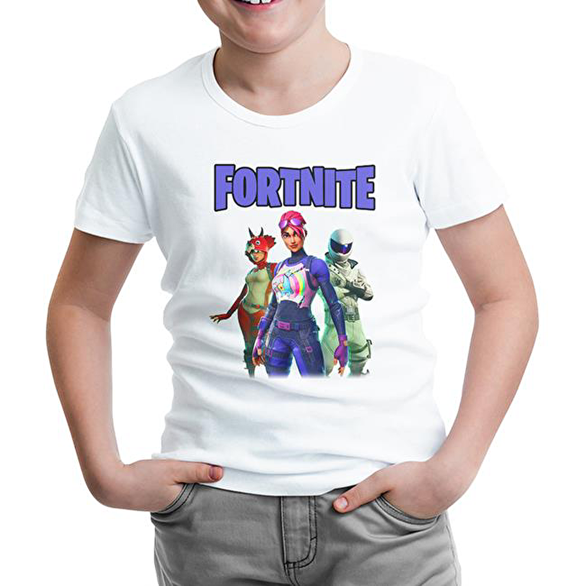 Fortnite - Maps Beyaz Çocuk Tshirt