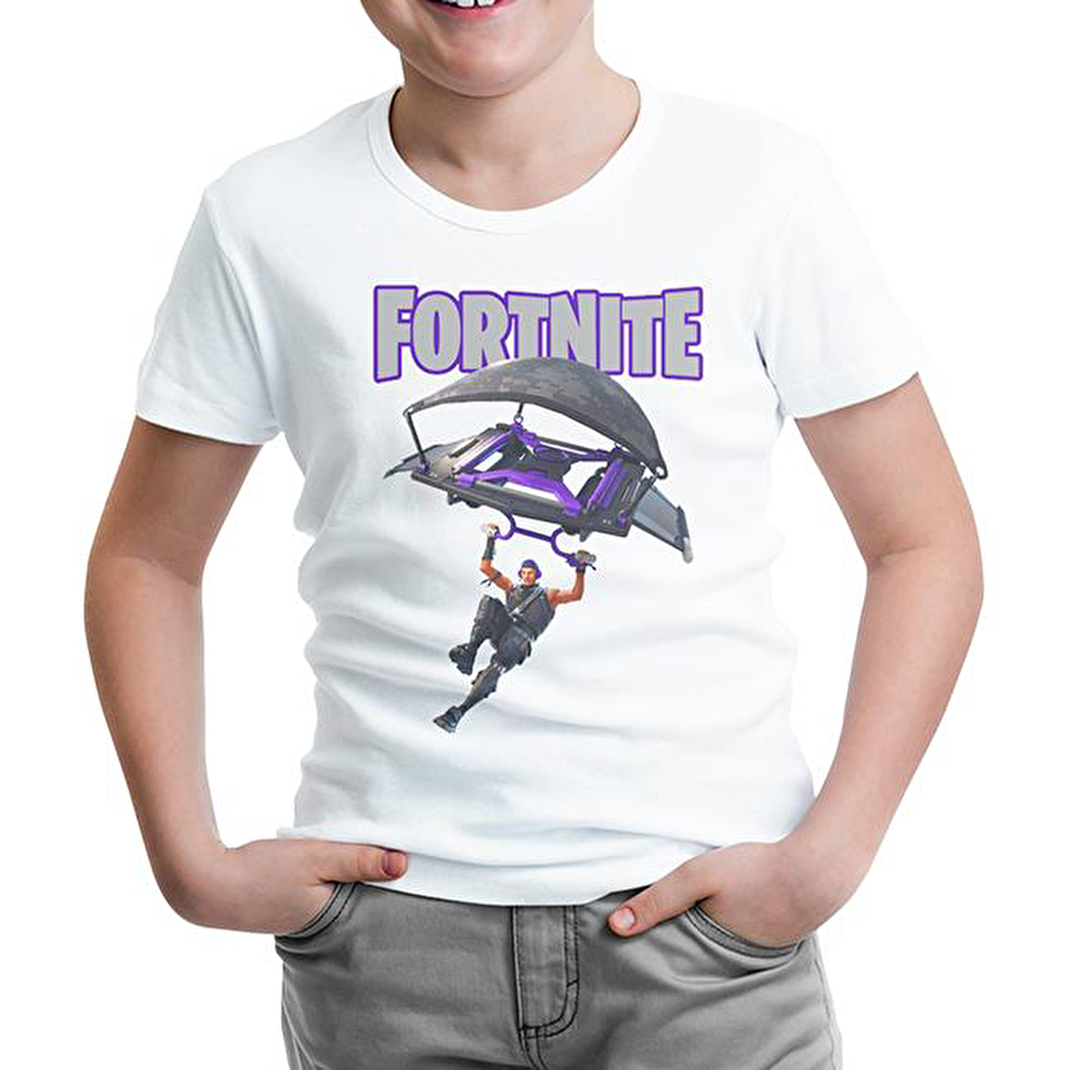 Fortnite - A l'air Beyaz Çocuk Tshirt