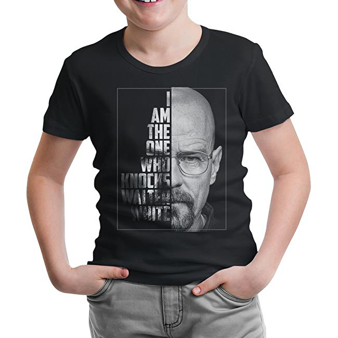Breaking Bad - Who Knocks Walter White Siyah Çocuk Tshirt