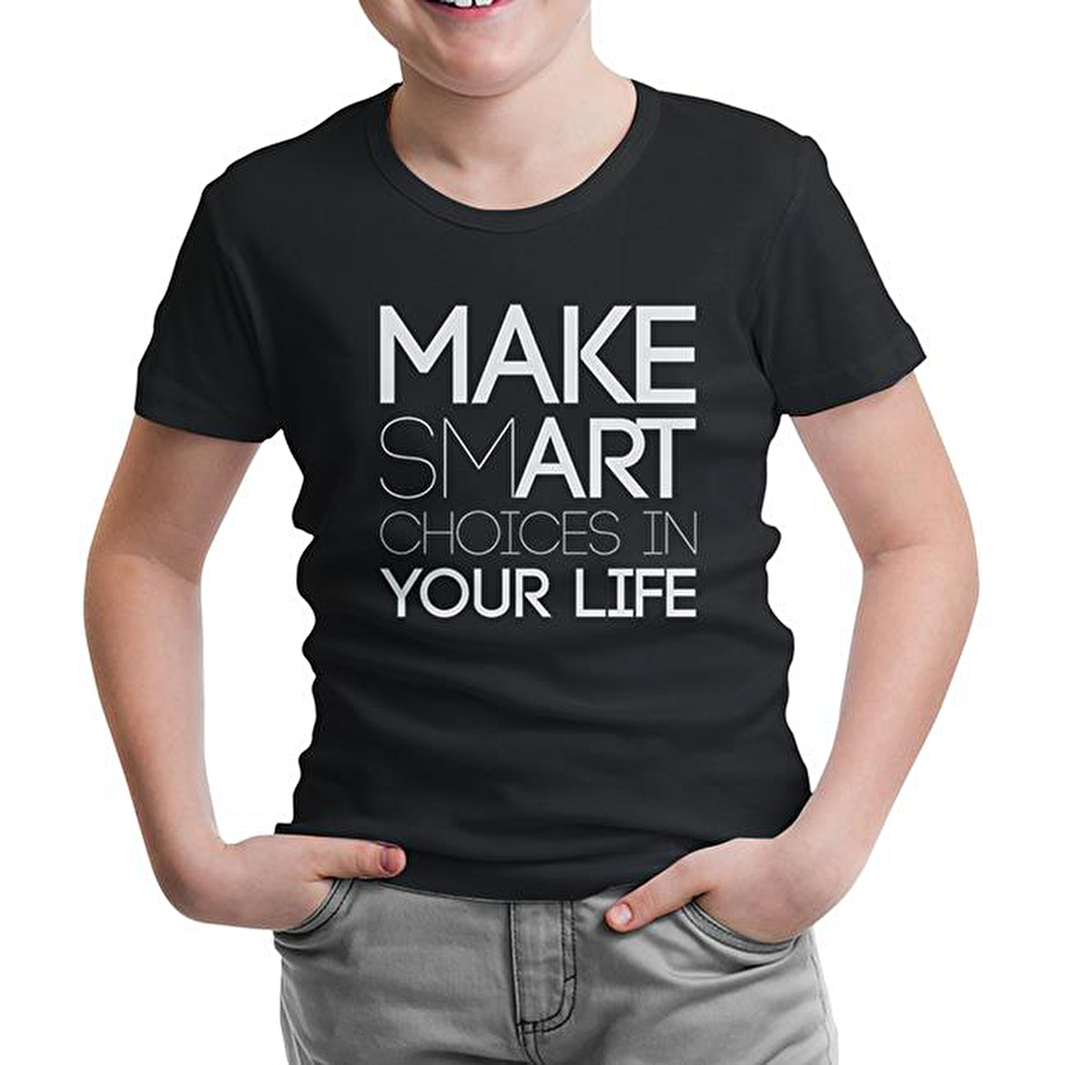 Yazı - Smart Siyah Çocuk Tshirt