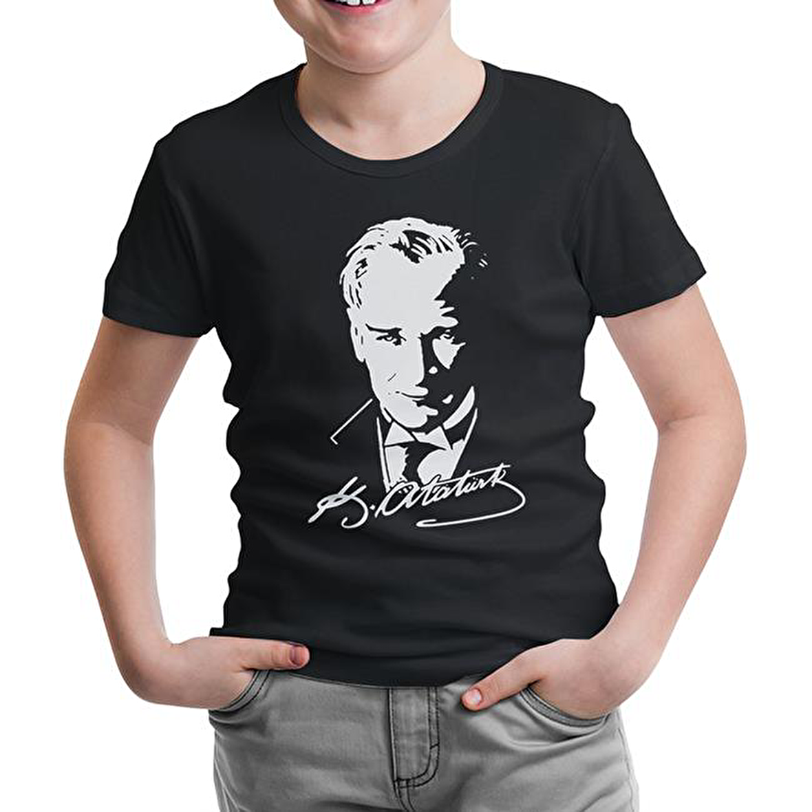 Atatürk - Portre Siyah Çocuk Tshirt