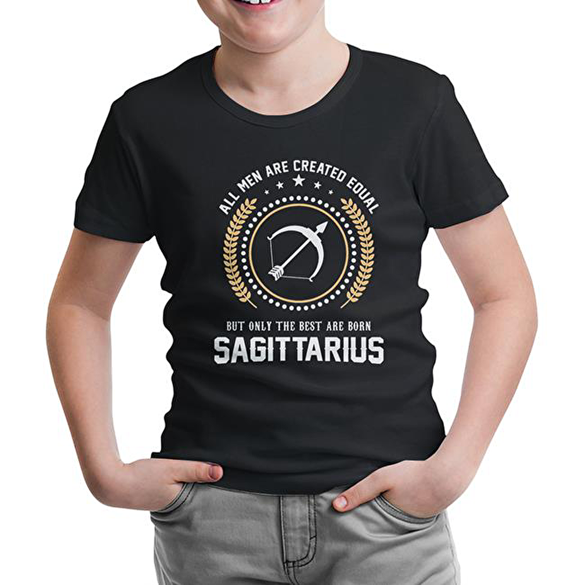 Burç - Sagittarius Siyah Çocuk Tshirt