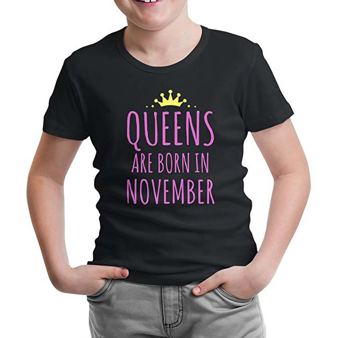 Burç - November Queens Siyah Çocuk Tshirt