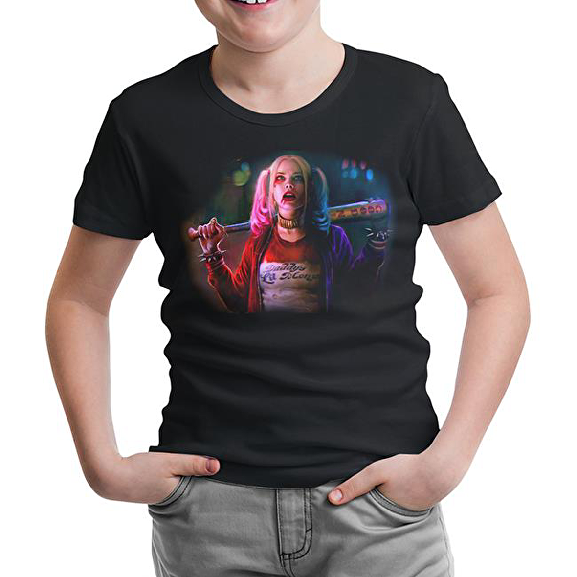 Suicide Squad - Daddy's Mons Siyah Çocuk Tshirt