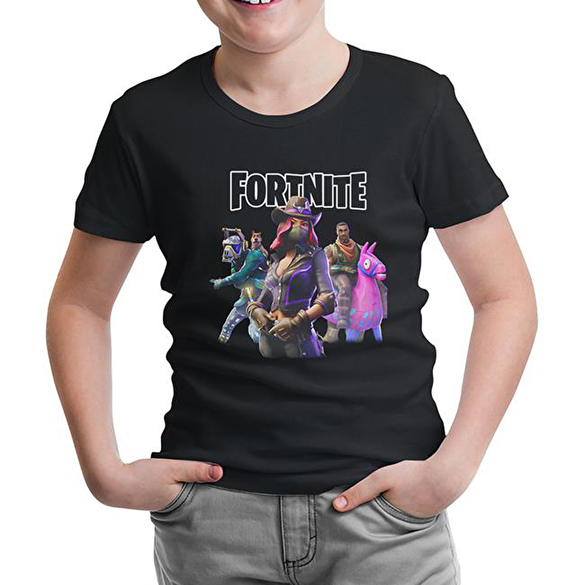 Fortnite - Pets Siyah Çocuk Tshirt