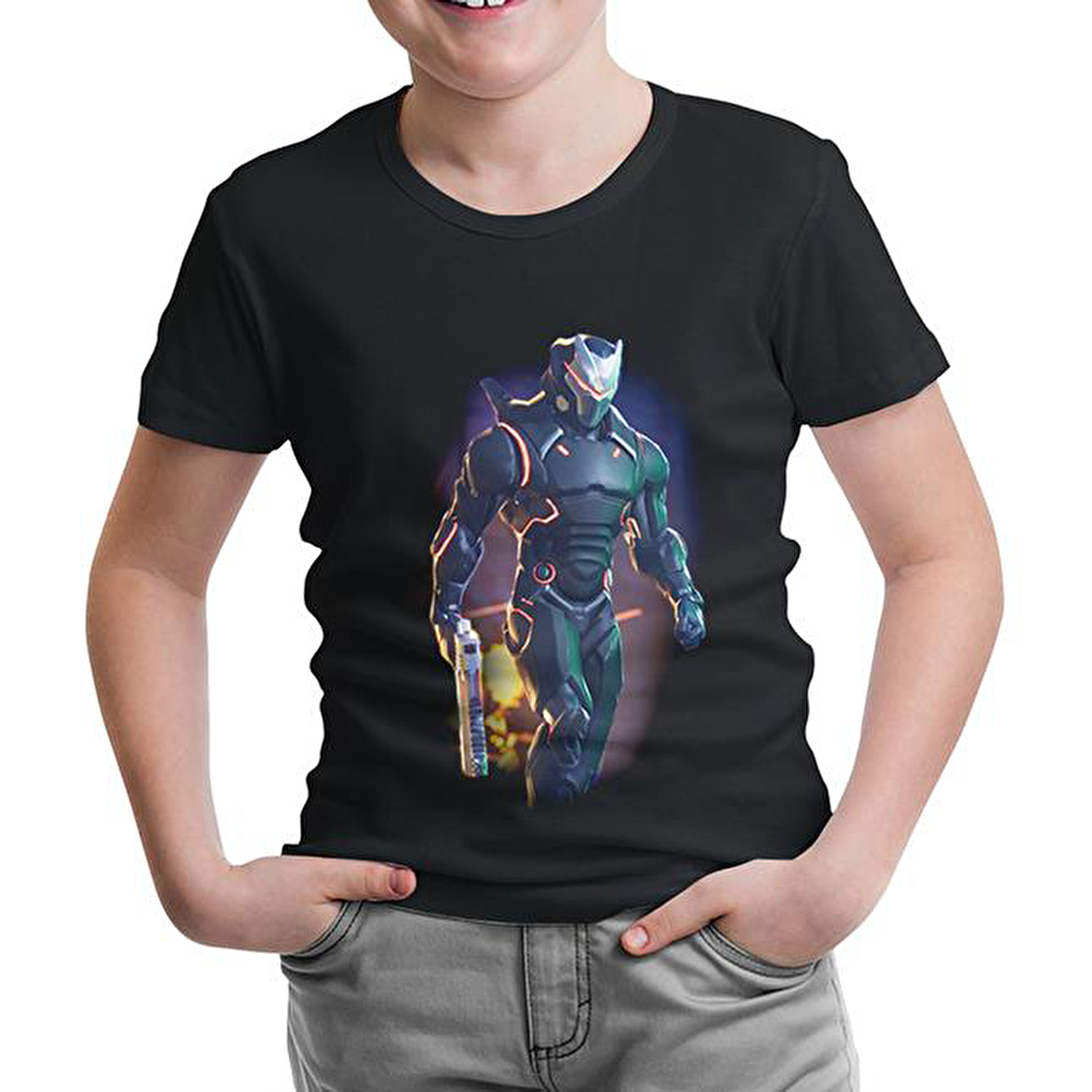 Fortnite - Firegun Siyah Çocuk Tshirt