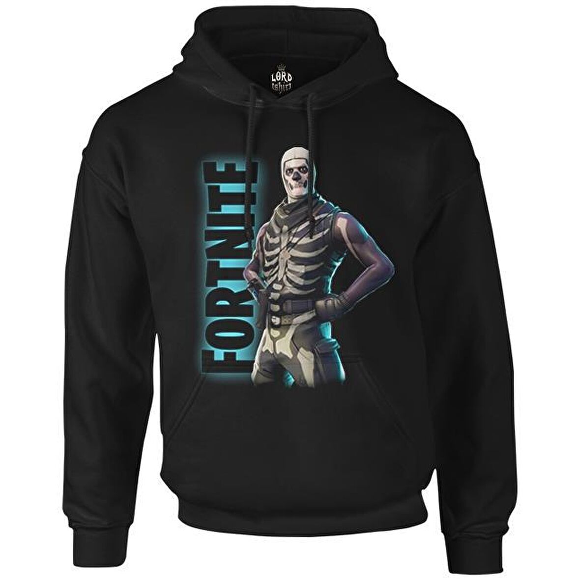 Fortnite - Skull Trooper Siyah Erkek Fermuarsız Kapşonlu