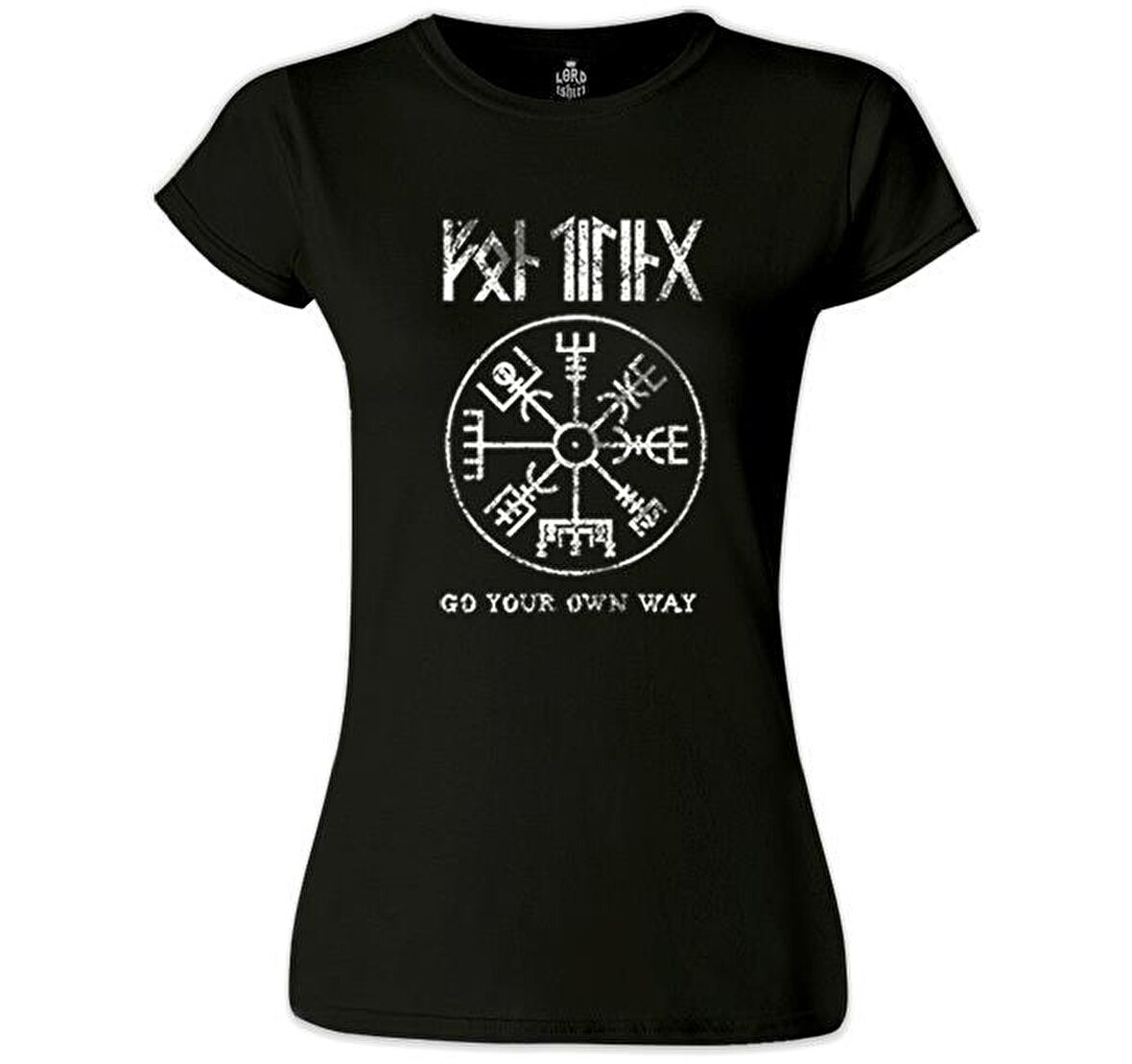 Vikings - Kuzey Pusulası Siyah Kadın Tshirt