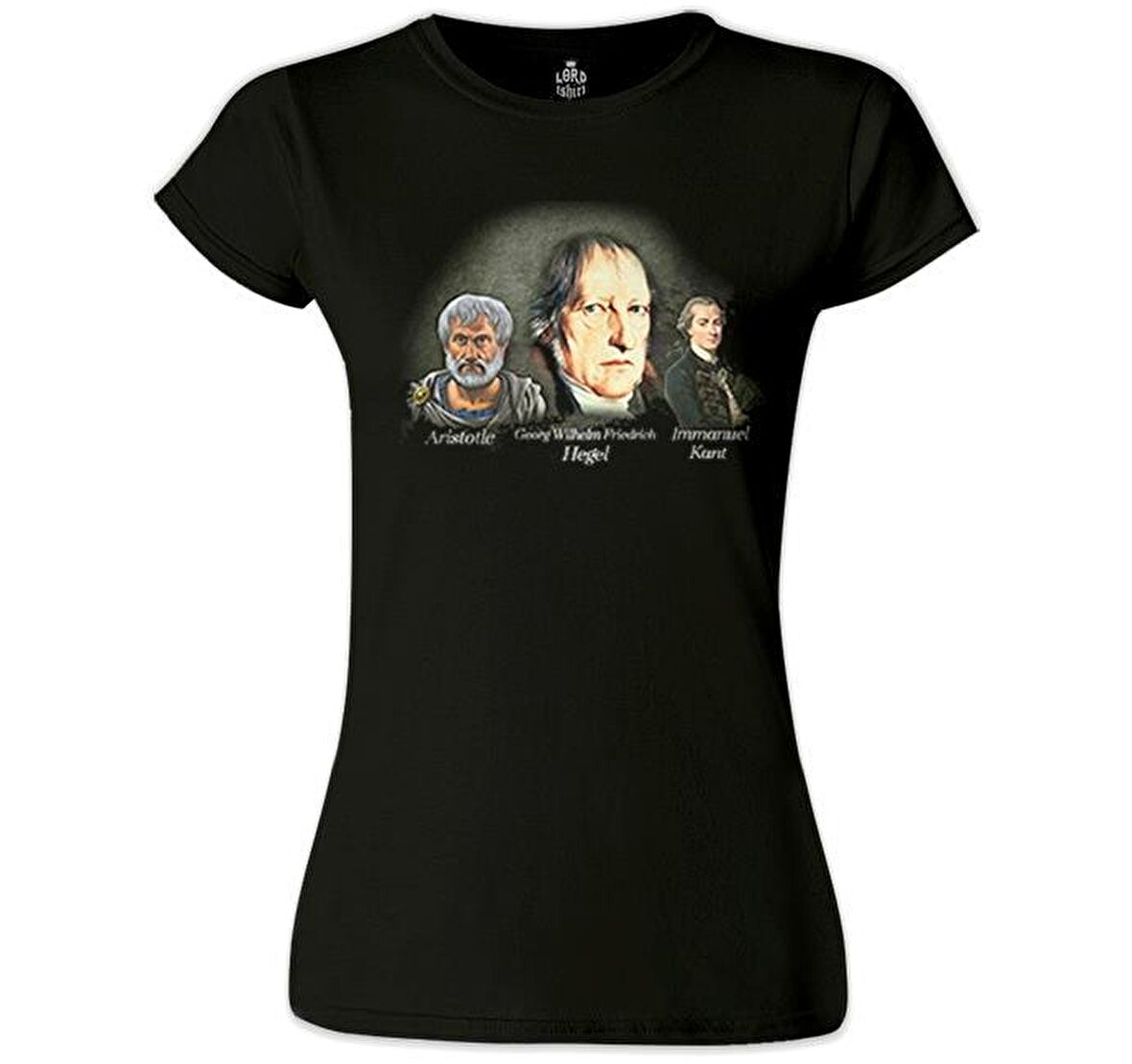 Hegel Aristo Kant  Siyah Kadın Tshirt
