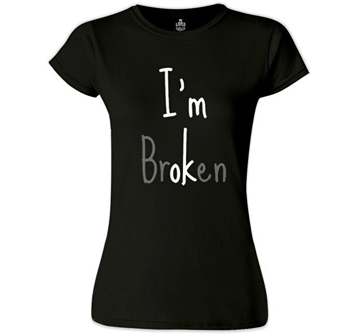 I'm brOKen Siyah Bayan Tshirt