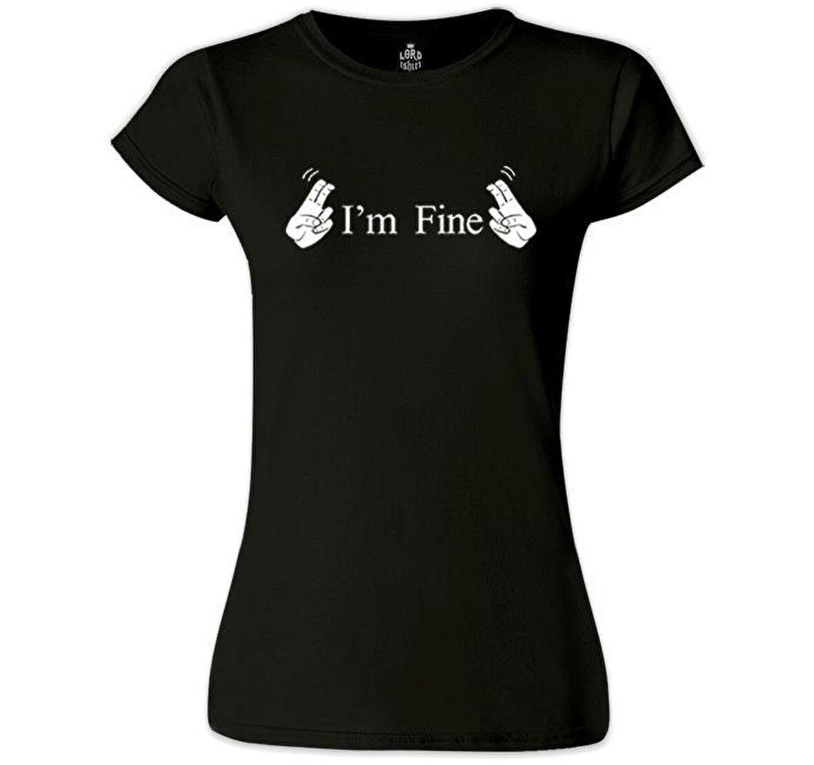 I am Fine Siyah Bayan Tshirt