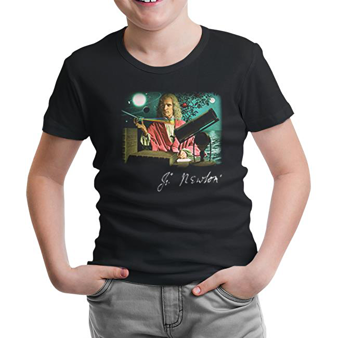 Newton  Siyah Çocuk Tshirt