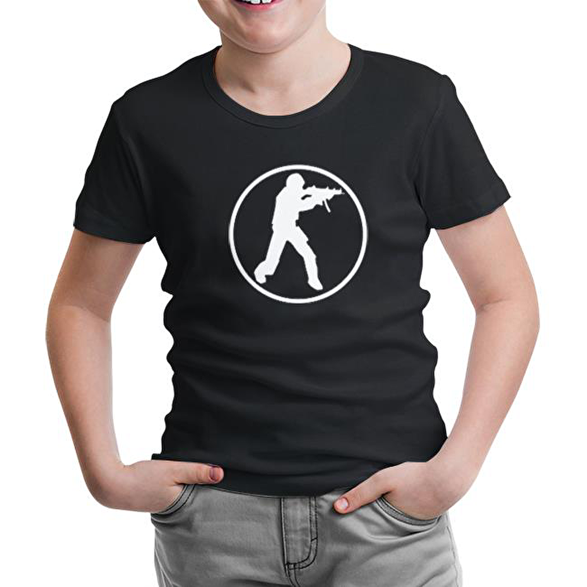Counter Strike - CS Soldier Siyah Çocuk Tshirt