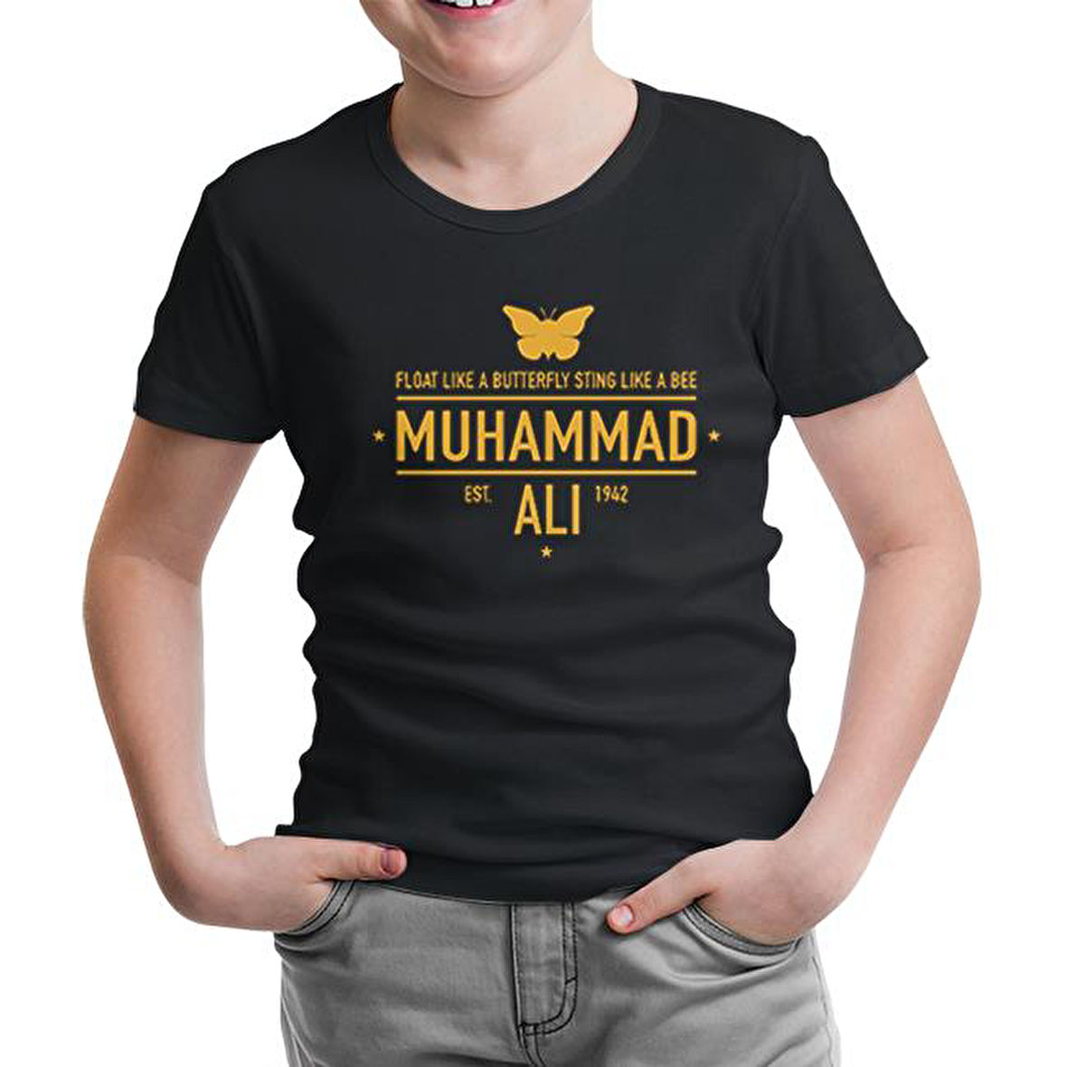 Muhammad Ali - Est. 1942 Siyah Çocuk Tshirt