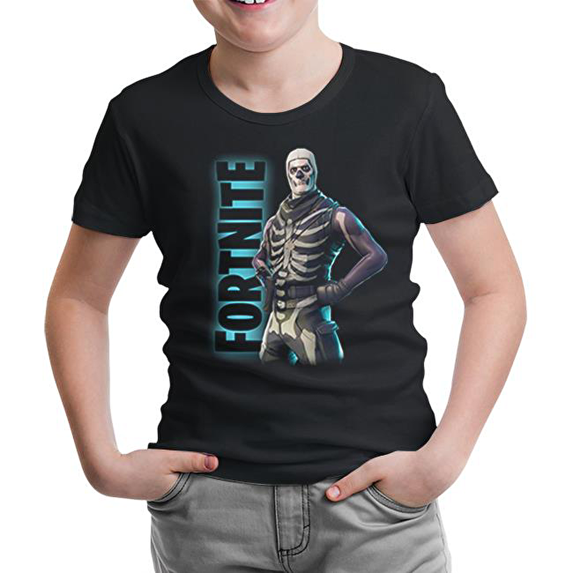 Fortnite - Skull Trooper Siyah Çocuk Tshirt
