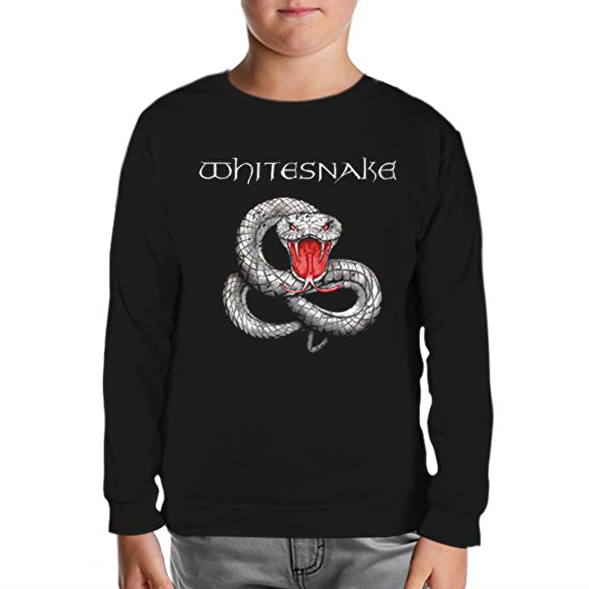 Whitesnake - Snake Siyah Çocuk Sweatshirt