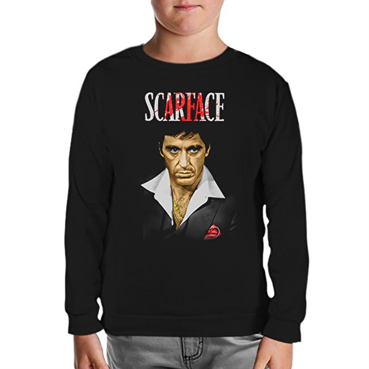Scarface Siyah Çocuk Sweatshirt