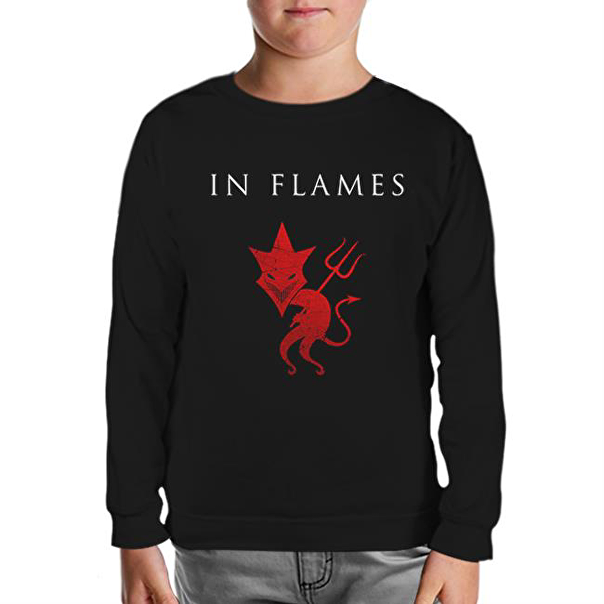 In Flames Siyah Çocuk Sweatshirt