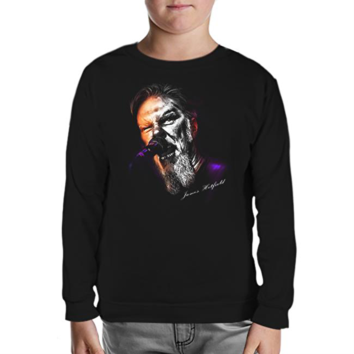 Metallica - James Microphone Siyah Çocuk Sweatshirt