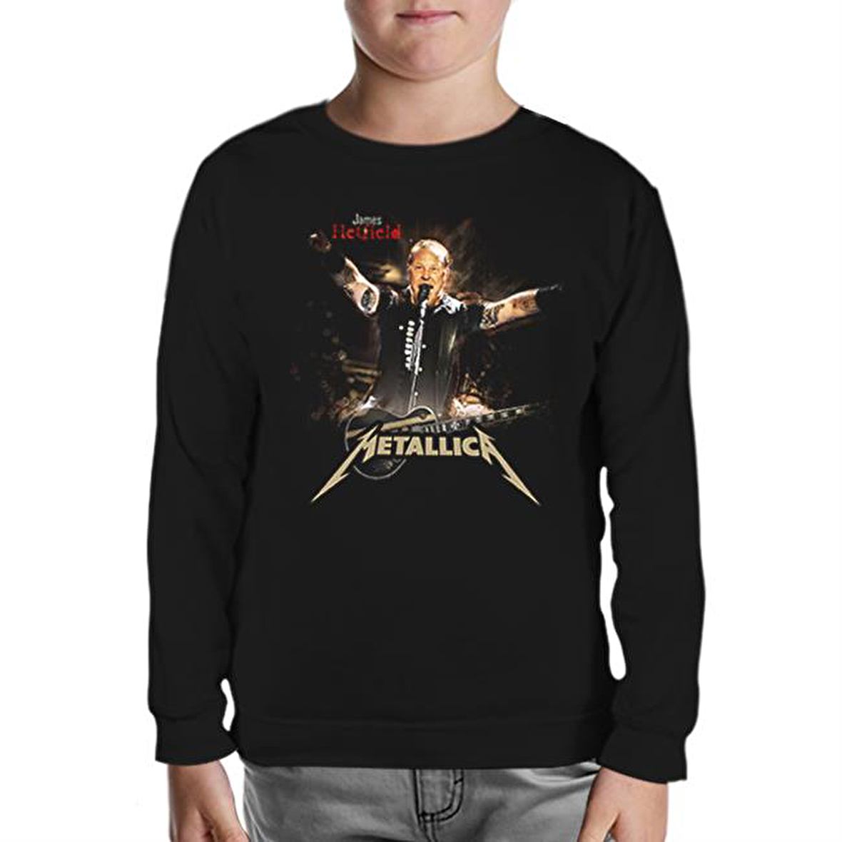 Metallica - James Concert Siyah Çocuk Sweatshirt