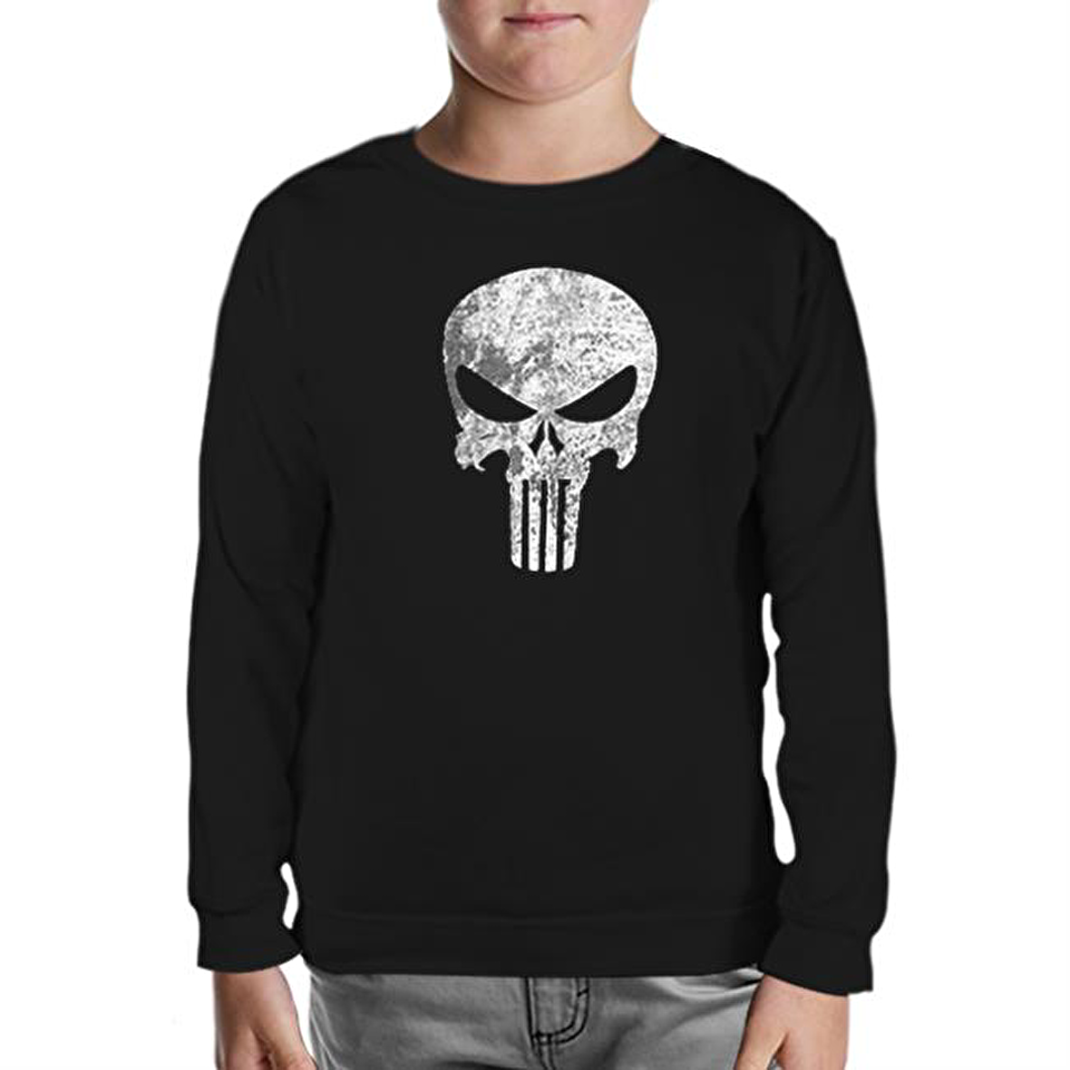 Punisher  Siyah Çocuk Sweatshirt