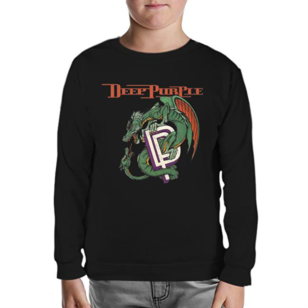 Deep Purple Siyah Çocuk Sweatshirt