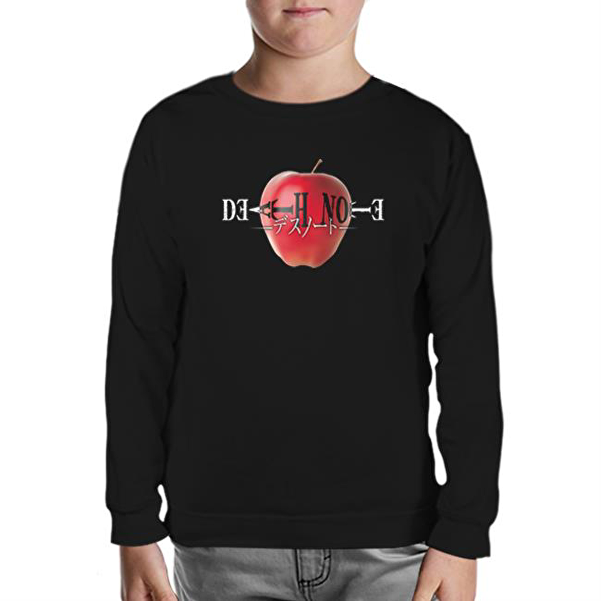 Death Note - The Apple Siyah Çocuk Sweatshirt