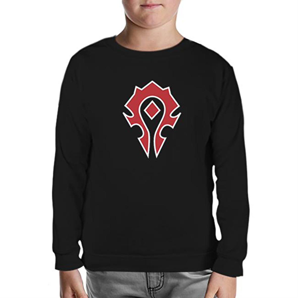 World Warcraft - Logo Siyah Çocuk Sweatshirt