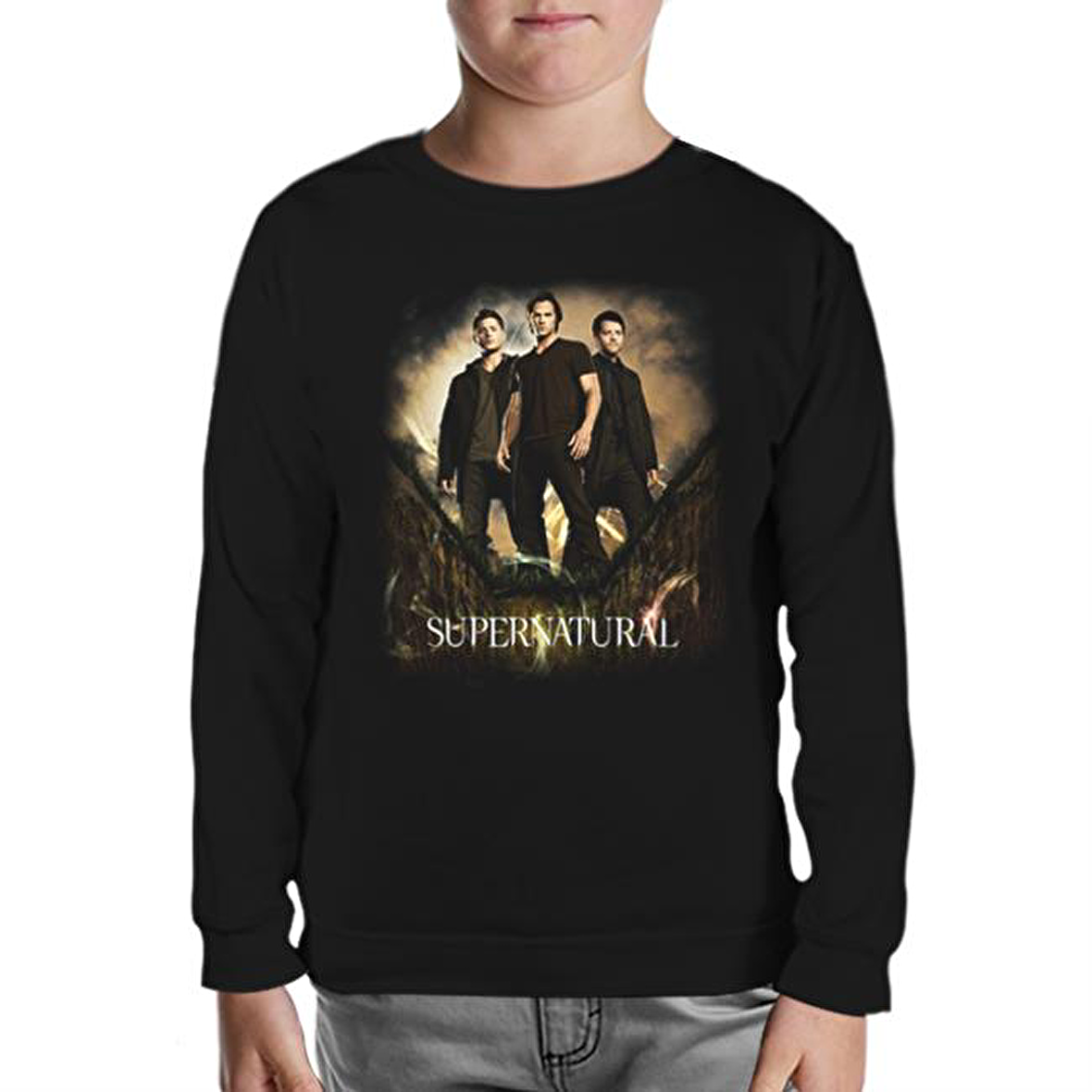 Supernatural Siyah Çocuk Sweatshirt