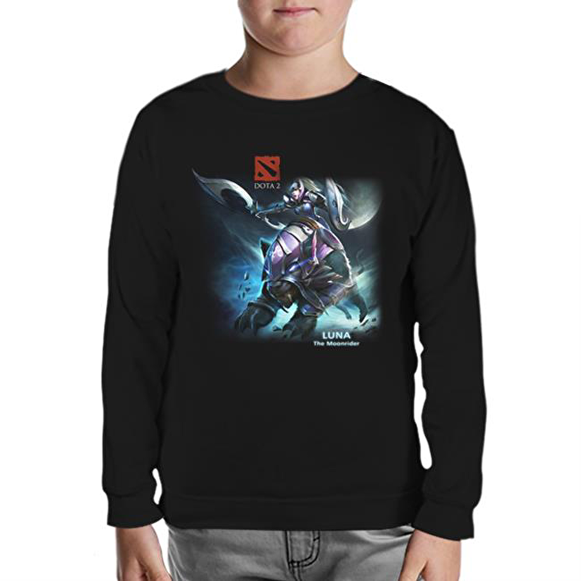 Dota 2 - Luna Siyah Çocuk Sweatshirt