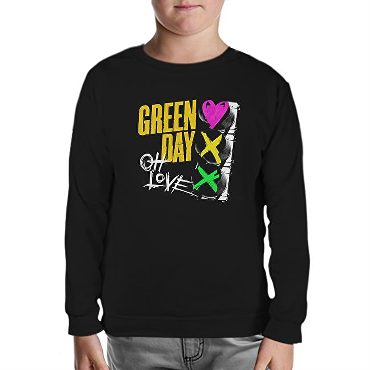 Green Day - Oh Love Siyah Çocuk Sweatshirt