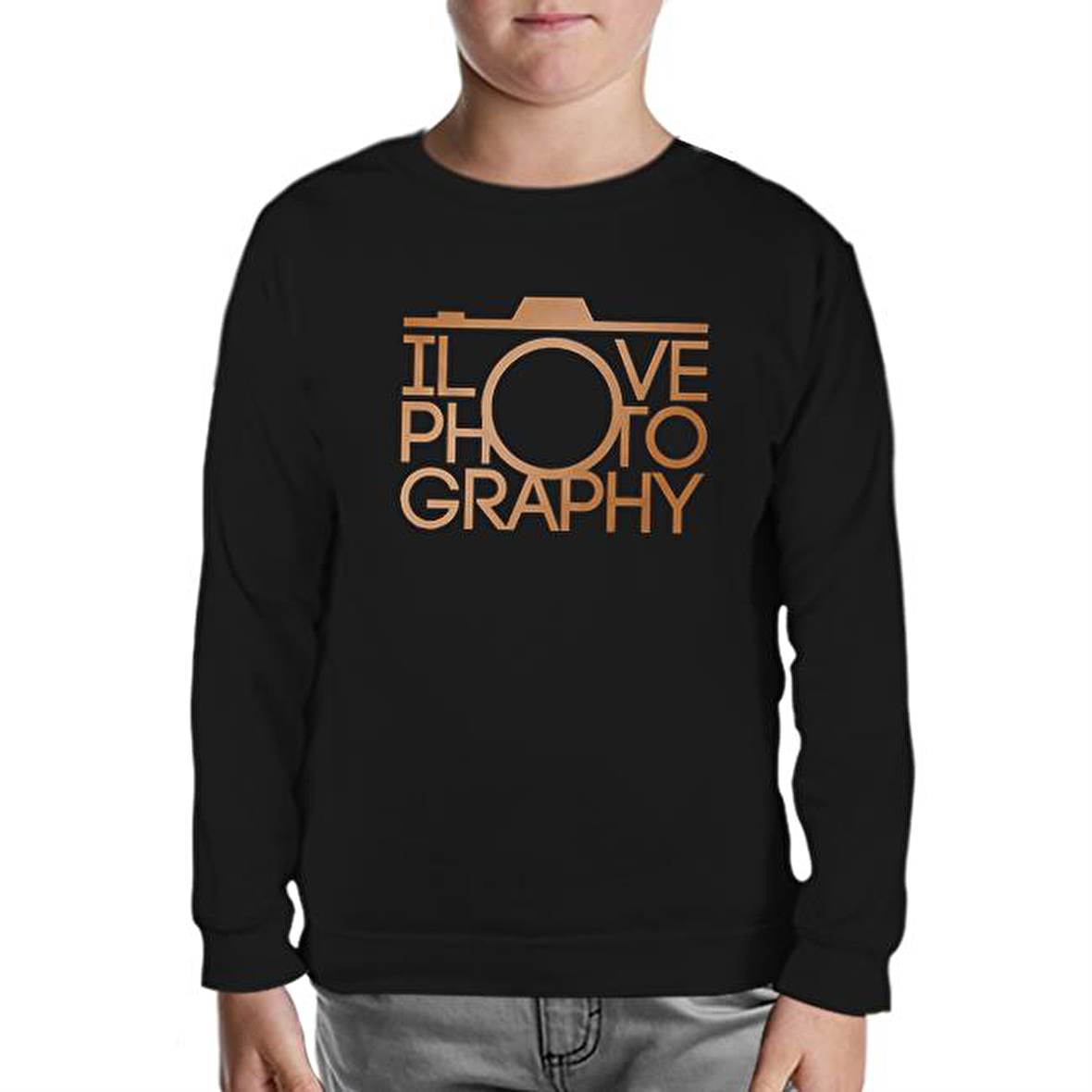 lOvePhOto Siyah Çocuk Sweatshirt