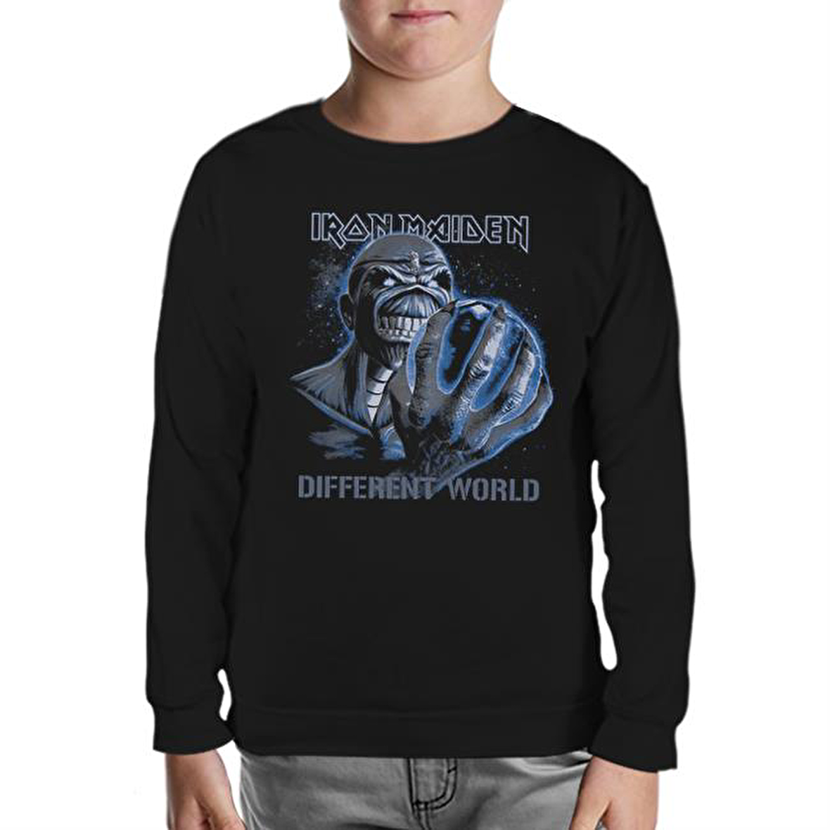 Iron Maiden - Different World Siyah Çocuk Sweatshirt